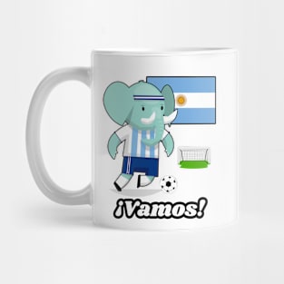 ⚽ Argentina Football, Cute Elephant Scores a Goal, Team Spirit Mug